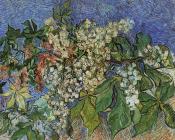 文森特 威廉 梵高 : 盛开着花朵的栗树枝